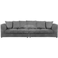 Luxor Long Fabric Jumbo Cord 4 Seater Sofa - Scatter Back