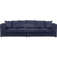 Furnishings For Less UK Luxor Long Fabric Jumbo Cord 4 Seater Sofa - Scatter Back in Navy