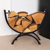 Charles Bentley Rosewood Small Log Holder Iron Copper Antique Black Minimalist