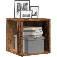 Berkfield Home Side Table Old Wood 33x33x34 cm Engineered Wood in Brown | Size: 33 x 33 x 34 cm