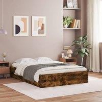 Berkfield Home Bed Frame with Drawers without Mattress Smoked Oak 135x190 cm Double in Brown