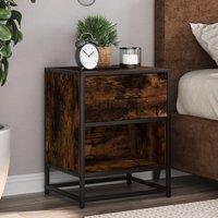 Berkfield Home Bedside Cabinets 2 pcs Smoked Oak 40x31x50 cm Engineered Wood in Brown | Size: 40 x 31 x 50 cm