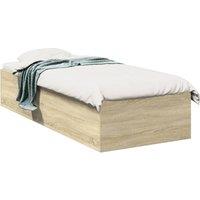 Bed Frame without Mattress Sonoma Oak 90x190 cm Single