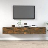 Berkfield Home Wall Cabinets 2 pcs Smoked Oak 68x30x20 cm Engineered Wood in Brown | Size: 68 x 30 x 20 cm
