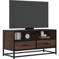 Berkfield Home TV Cabinet Brown Oak 80x34.5x40 cm Engineered Wood & Metal