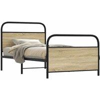 Berkfield Home Bed Frame Without Mattress 100x200 cm Sonoma Oak Engineered Wood in Brown
