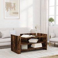 Berkfield Home Coffee Table Smoked Oak 100x50x50 cm Engineered Wood in Brown | Size: 100 x 50 x 50 cm