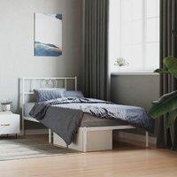 Berkfield Home Metal Bed Frame with Headboard White 80x200 cm