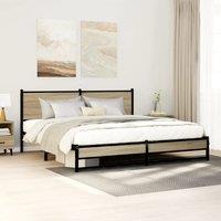 Berkfield Home Metal Bed Frame without Mattress Sonoma Oak 180x200 cm Super King in Brown