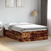 Berkfield Home Bed Frame without Mattress Smoked Oak 120x190 cm Small Double in Brown