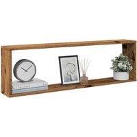 Berkfield Home Wall Cube Shelves 2 pcs Old Wood 100x15x30 cm Engineered Wood in Brown | Size: 100 x 15 x 30 cm