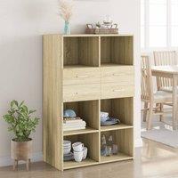 Berkfield Home Highboard Sonoma Oak 80x42.5x124 cm Engineered Wood in Brown