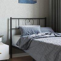 Metal Headboard Black 90 cm