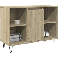 Berkfield Home Bathroom Cabinet Sonoma Oak 80x33x60 cm Engineered Wood in Brown | Size: 80 x 33 x 60 cm