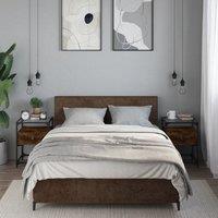 Berkfield Home Bedside Cabinets 2 pcs Smoked Oak 40x40x55 cm Engineered Wood in Brown | Size: 40 x 40 x 55 cm