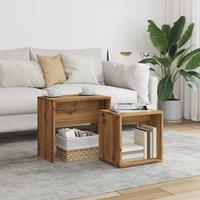 Berkfield Home Nesting Coffee Tables 2 pcs Artisan Oak Engineered Wood in Brown