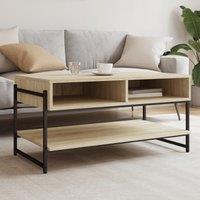 Berkfield Home Coffee Table Sonoma Oak 90x50x45 cm Engineered Wood in Brown | Size: 90 x 50 x 45 cm