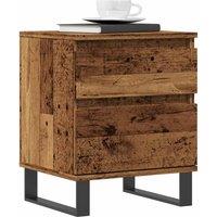 Berkfield Home Bedside Cabinet Old Wood 40x35x50 cm Engineered Wood in Brown | Size: 40 x 35 x 50 cm