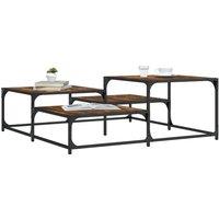 Berkfield Home Coffee Table Smoked Oak 107x107x40 cm Engineered Wood in Brown | Size: 107 x 107 x 40 cm