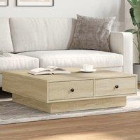 Berkfield Home Coffee Table Sonoma Oak 90x90x28 cm Engineered Wood in Brown | Size: 90 x 90 x 28 cm
