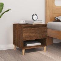 Berkfield Home Bedside Table Brown Oak 50x46x50 Engineered Wood