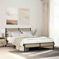 Berkfield Home Bed Frame without Mattress Sonoma Oak 140x200 cm Engineered Wood in Brown