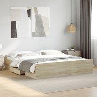 Berkfield Home Bed Frame with Drawers without Mattress Sonoma Oak 200x200 cm in Brown
