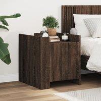 Berkfield Home Bedside Cabinet Brown Oak 45x50x50 cm Engineered Wood | Size: 45 x 50 x 50 cm