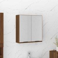 Berkfield Home Bathroom Mirror Cabinet Brown Oak 64x20x67 cm | Size: 64 x 20 x 67 cm