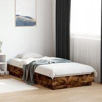 Bed Frame without Mattress Smoked Oak 100x200 cm Engineered Wood