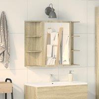 Berkfield Home Bathroom Mirror Cabinet Sonoma Oak 80x20.5x64 cm Engineered Wood in Brown