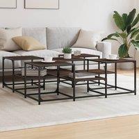 Berkfield Home Coffee Table Brown Oak 121x121x40 cm Engineered Wood | Size: 121 x 121 x 40 cm