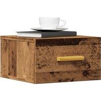 Berkfield Home Wall-mounted Bedside Cabinets 2 pcs Old Wood 35x35x20 cm in Brown | Size: 35 x 35 x 20 cm