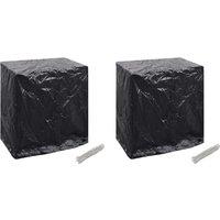 Berkfield Home Garden Furniture Covers 2pcs Tabletennis Table 160x55x182 cm in Black | Size: 160 x 55 x 182 cm
