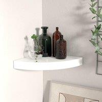 Berkfield Home Floating Corner Shelf High Gloss White 25x25x3.8 cm MDF
