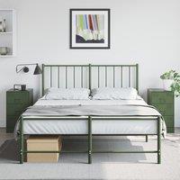 Berkfield Home Bedside Cabinets 2 pcs Olive Green 34.5x39x62 cm Steel