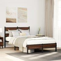 Berkfield Home Bed Frame without Mattress Brown Oak 120x200 cm Engineered Wood | Size: Small Double