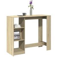 Berkfield Home Bar Table with Shelf Sonoma Oak 124x46x103.5 cm Engineered Wood in Brown