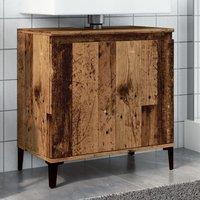 Berkfield Home Sink Cabinet Old Wood 58x33x60 cm Engineered Wood in Brown | Size: 58 x 33 x 60 cm