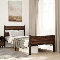 Berkfield Home Bed Frame without Mattress Brown Oak 90x190 cm Single Engineered Wood