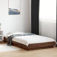 Berkfield Home Bed Frame with LED Lights without Mattress Brown Oak 90x190cm | Size: 90x190 cm