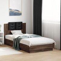 Berkfield Home Bed Frame without Mattress Brown Oak 90x190 cm Single