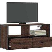 Berkfield Home TV Cabinet Brown Oak 80x31x39.5 cm Engineered Wood & Metal