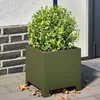 Berkfield Home Garden Planter Olive Green 30x30x30 cm Steel | Size: 30 x 30 x 30 cm