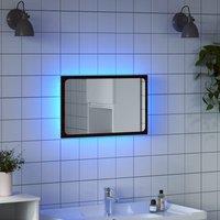 Berkfield Home LED Bathroom Mirror Brown Oak 60x8.5x38 cm Engineered Wood