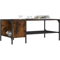 Coffee Table with Rack Smoked Oak 100x51x40 cm Engineered Wood