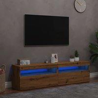 Berkfield Home TV Cabinets with LED Lights 2 pcs Artisan Oak Engineered Wood in Brown