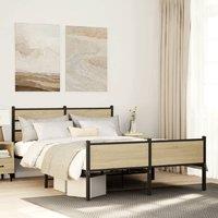 Berkfield Home Bed Frame without Mattress Sonoma Oak 140x190 cm Engineered Wood in Brown
