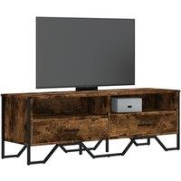 Berkfield Home TV Cabinet Smoked Oak 122x34x41 cm Engineered Wood in Brown | Size: 122 x 34 x 41 cm