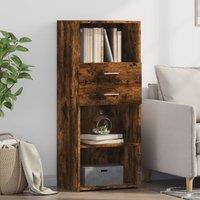 Berkfield Home Highboard Smoked Oak 50x42.5x124 cm Engineered Wood in Brown